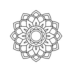 Black and white floral mandala vector illustration,  mandala coloring book pages for adults vector illustration