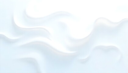 Aufkleber - Milk white wave background Looks soft, like a swaying white cloth. 3D Rendering of glossy white smooth surface in wavy form. For luxury, cosmetic product background