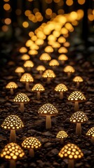 Canvas Print - Glowing Mushroom Path.