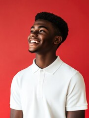 Man in white polo shirt smiling