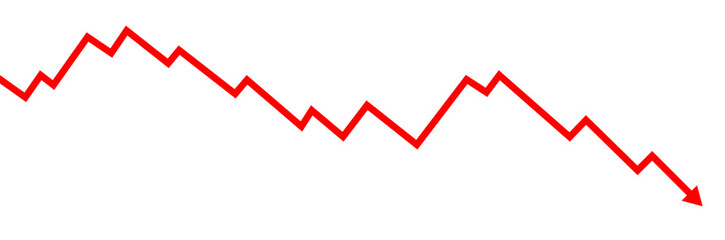 Aufkleber - Crash rug pull chart arrow business financial background design template. Economy crisis recession concept.