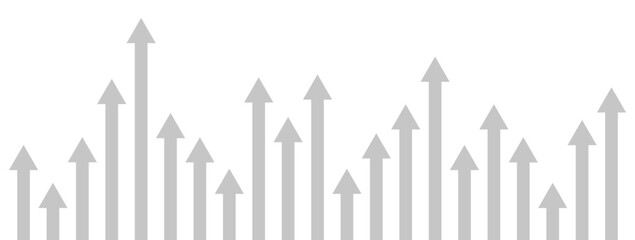 Aufkleber - Up increase value arrows business financial goal on white background design template. Investment economy value growth concept.	
