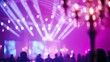 © Chaikit - luxurious awards dinner venue, dramatic stage lighting design, radiant overhead light pattern, dreamy bokeh background, sophisticated crowd silhouettes, ambient candlelight