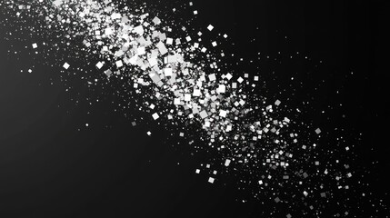 Poster - Abstract White Squares on a Black Background