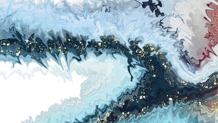 Wall Mural - abstract marble alcohol ink background with fluid texture, gold design elements on colorfull design,