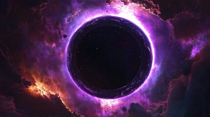 Wall Mural - Digital illustration of a black hole in space 3D cartoon rendering