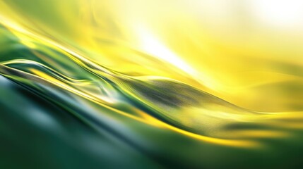 Poster - a blurred image of a wave with green and yellow colors