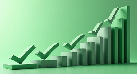 Economic growth in green and silver with smooth transitions, ballots, and check marks, representing secure economic progress. Texture overlays create depth, emphasizing trust and accuracy.