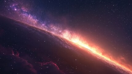 Wall Mural - Colorful starry skies of the Milky Way in 3D cartoon rendering