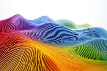 A vibrant rainbow-colored wave pattern in a close-up shot