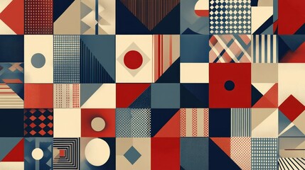 Poster - Geometric pattern in flat design style featuring a mosaic layout