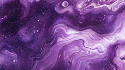 Poster - Cosmic watercolour texture with a 3D cartoon rendering Abstract purple background
