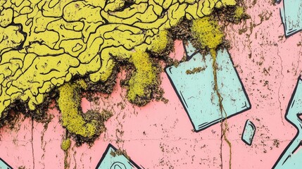 Poster - Green Moss on Aged Walls