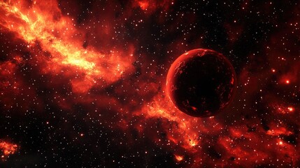 Poster - red galaxy in deep space featuring a 3d cartoon rendering high quality image