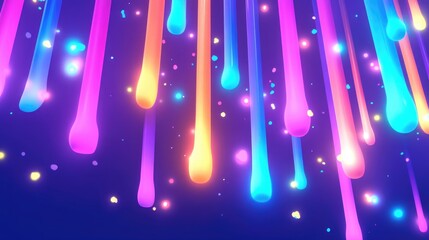 Poster - A vibrant display of blue and purple lights featuring numerous tiny dots