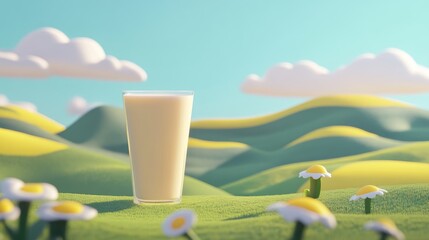 Poster - A bit of milky in a 3D cartoon rendering