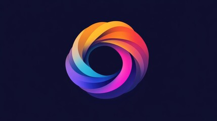 Poster - Letter gradient abstract logo design