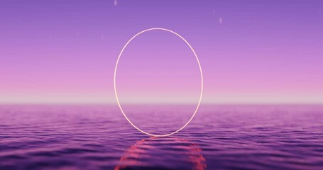 Wall Mural - wave sea beach and light circle and night sky with stars abstract background. nature summer and prod