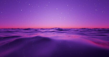 Wall Mural - wave sea beach and night sky with stars abstract background. nature and summer concept. 3d render.