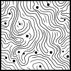 Poster - Handdrawn illustration of D with playful zigzag patterns outlined in black against a white background making it a delightful coloring page
