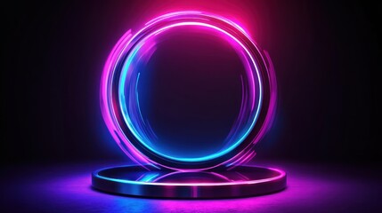 Poster - Abstract Neon Circle Light