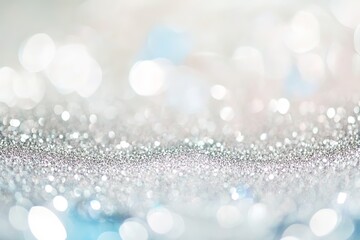 sparkling silver glitter with soft bokeh effect