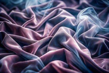 Wall Mural - luxurious silk fabric with wisps of smoke creating abstract patterns