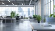 © CLOVER BACKGROUND - Modern Office Interior with Plants and Natural Light