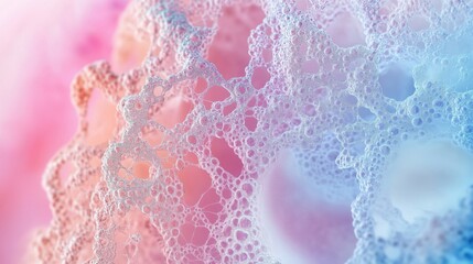 Poster - Abstract foam texture with soft pastel colors, intricate bubble patterns
