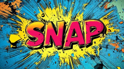 Poster - Comic Book Explosion. Vibrant 'SNAP' Text Design