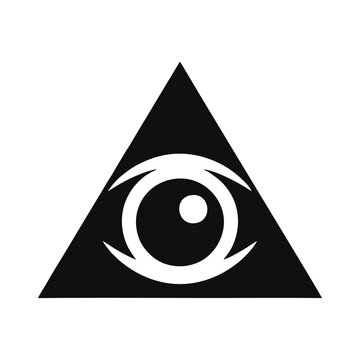 eye triangle logo icon design black white
