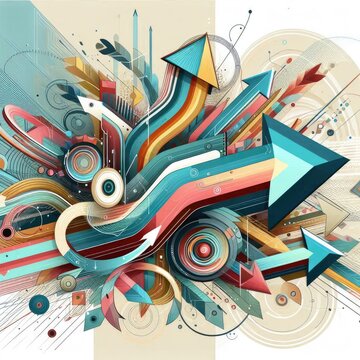 arrow, background, banner, card, poster, template. illustration, avant garde colour