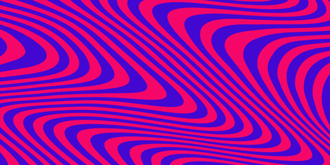 Aufkleber - Abstract Optical Illusion Linear Background. Y2k Acid Geometric Op Art Pattern. Psychedelic Stripe Texture Vector Design.