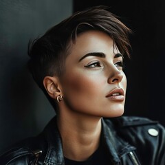 Confident woman with a stylish haircut