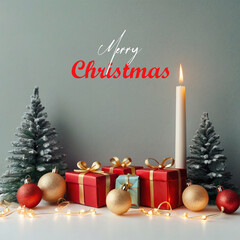 Merry christmas realistic banner design