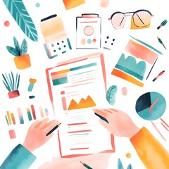 Poster - Business Strategy  Teamwork  Analysis  Charts  Graphs  Planning  Office  Meeting