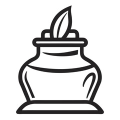 Hand Drawn Inkwell Vector icon on white background