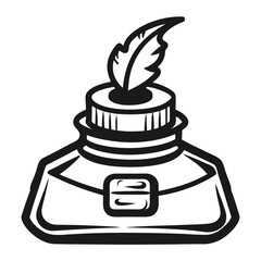 Hand Drawn Inkwell Vector icon on white background