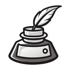 Hand Drawn Inkwell Vector icon on white background