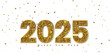 © pixeness - Happy New Year 2025 Golden glitter confetti and shiny golden numbers vector illustration on a transparent background