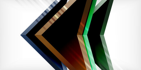 Aufkleber - Abstract background color triangles and arrows composition. Vector Illustration For Wallpaper, Banner, Background, Card, Book Illustration, landing page