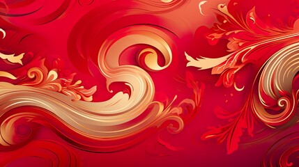 Wall Mural - chinese traditional background design with abstract pattern in red background chinese red textured p