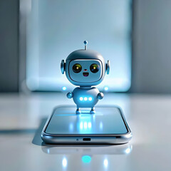 Close Up AI Chatbot Response Bubble Macro Shot Social Media App Smartphone Highlighting AI Role Customer Support Copy Space Photo Stock Concept