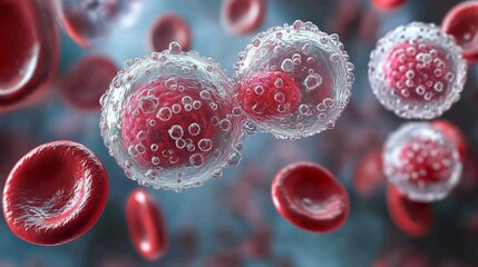 Blood cells and red blood cells. medical illustration. The concept of blood laboratory testing.
