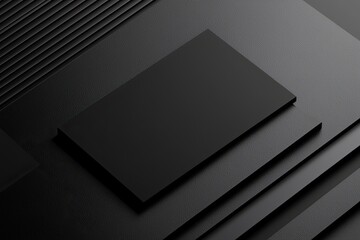 Black business card mockup on a dark background, a template for the design presentation of identity and branding