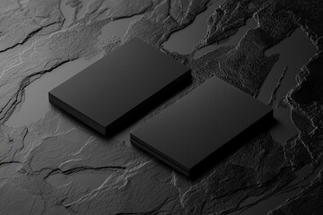 Black business card mockup on a dark background, a template for the design presentation of identity and branding