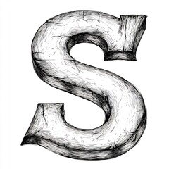 Aufkleber - handdrawn letter s a simple black outline on white background perfect for kids to color and learn th