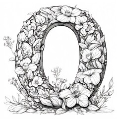 Poster - Simple handdrawn letter Q black and white designed for kids to color and learn the alphabet