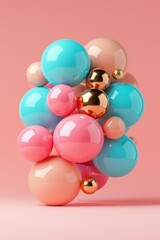 Canvas Print - Colorful spheres arranged in a playful composition. AI.