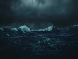 © Bussakon - Dark and Turbulent Ocean Waves Crashing Under Cloudy Night Sky Representing the Power and Mystery of the Natural World